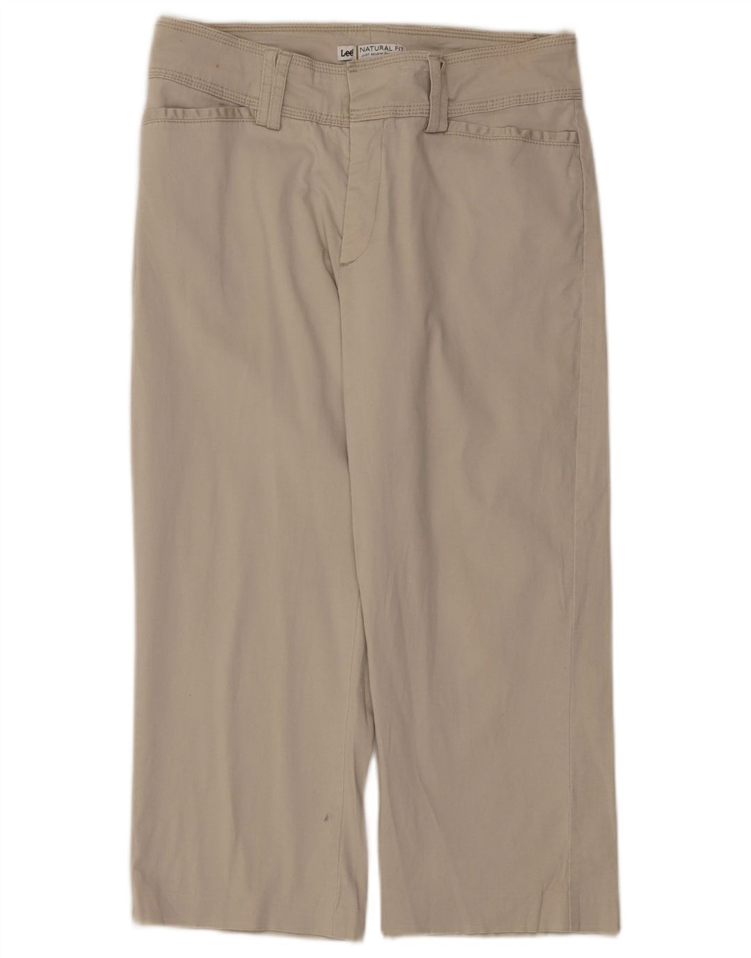 LEE Womens Natural Fit Straight Capri Trousers US 6 Medium W30 L21 Grey