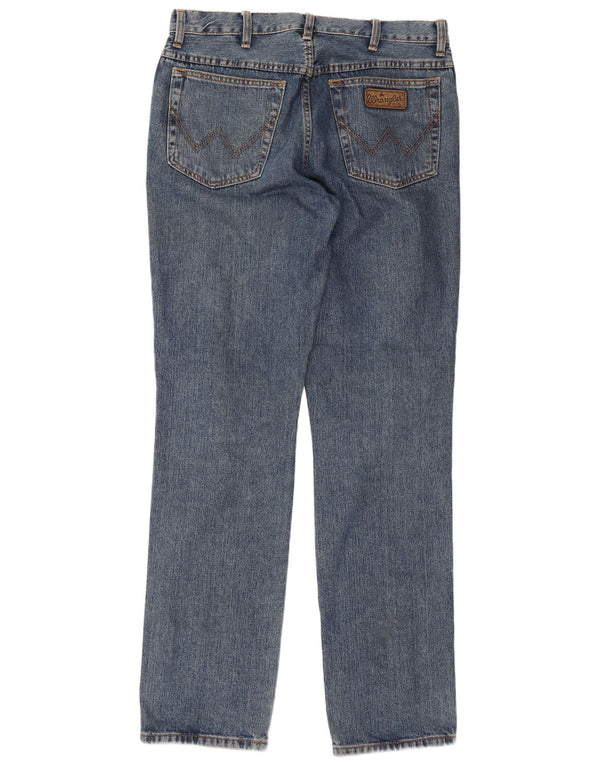 Wrangler Mens Texas Straight Jeans W34 L34 Blue Cotton