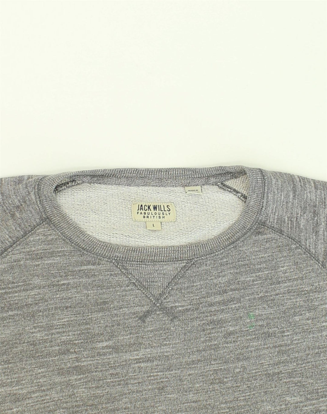 JACK WILLS Womens 3/4 Sleeve Sweatshirt Jumper UK 16 Large Grey Cotton | Vintage Jack Wills | Thrift | Second-Hand Jack Wills | Used Clothing | Messina Hembry 