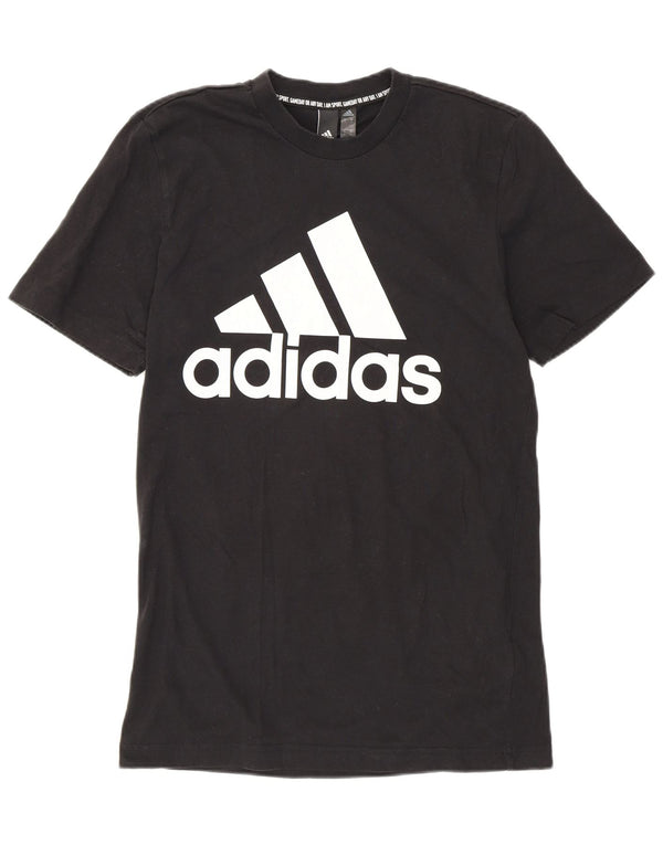 Adidas Mens Graphic T-Shirt Top Small Black Cotton Sports