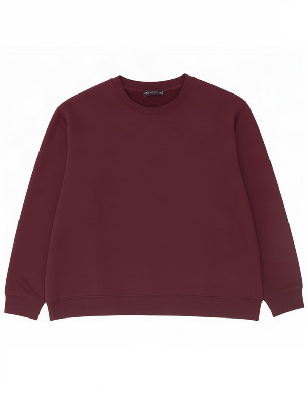 Marks & Spencer Womens Oversized Sweatshirt Jumper UK 18 XL Burgundy Cotton