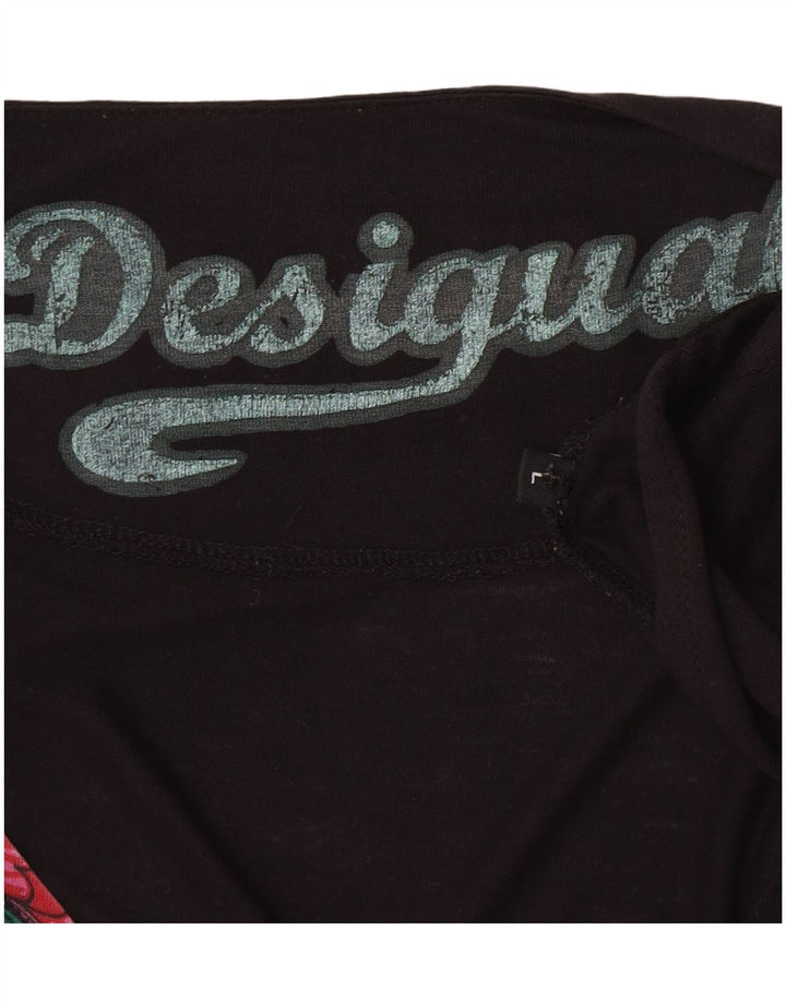Desigual Womens Batwing Blouse Top UK 16 Large Black Floral
