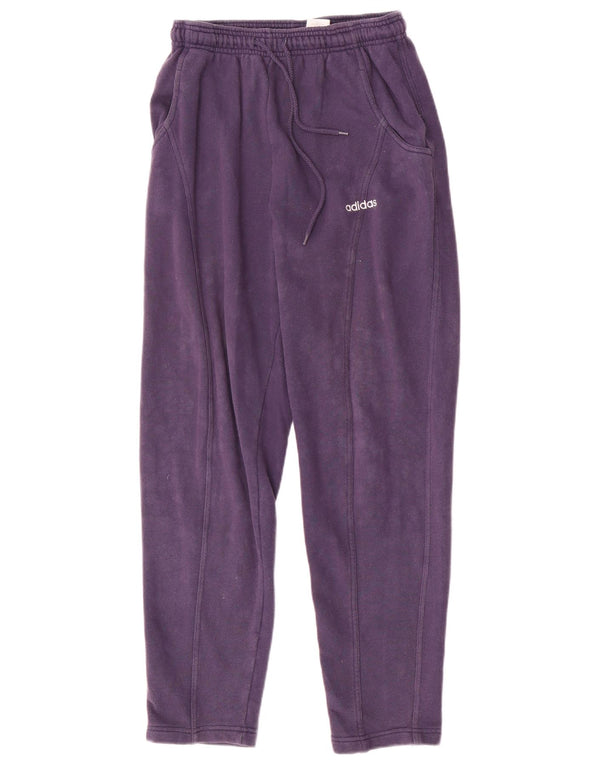 Adidas Womens Tracksuit Trousers Joggers UK 10 Small Navy Blue Cotton