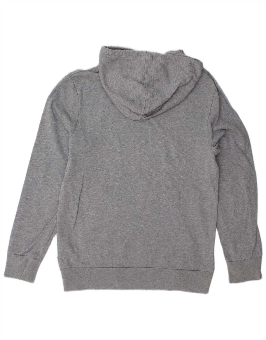 LEVI'S Mens Graphic Hoodie Jumper Small Grey Flecked Cotton