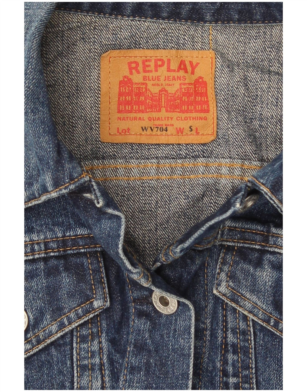 Replay Womens Crop Denim Jacket UK 8 Small Blue Cotton