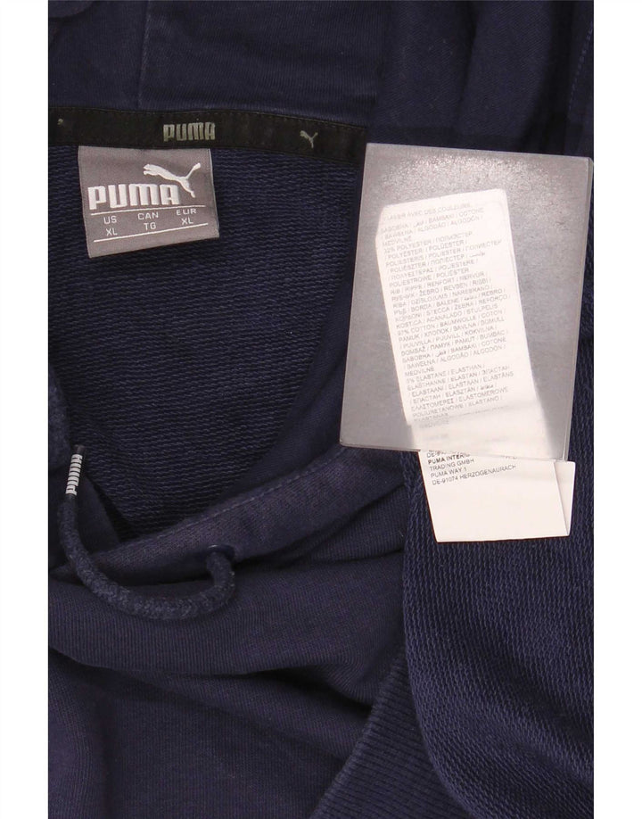 Puma Mens Hoodie Jumper XL Navy Blue Cotton