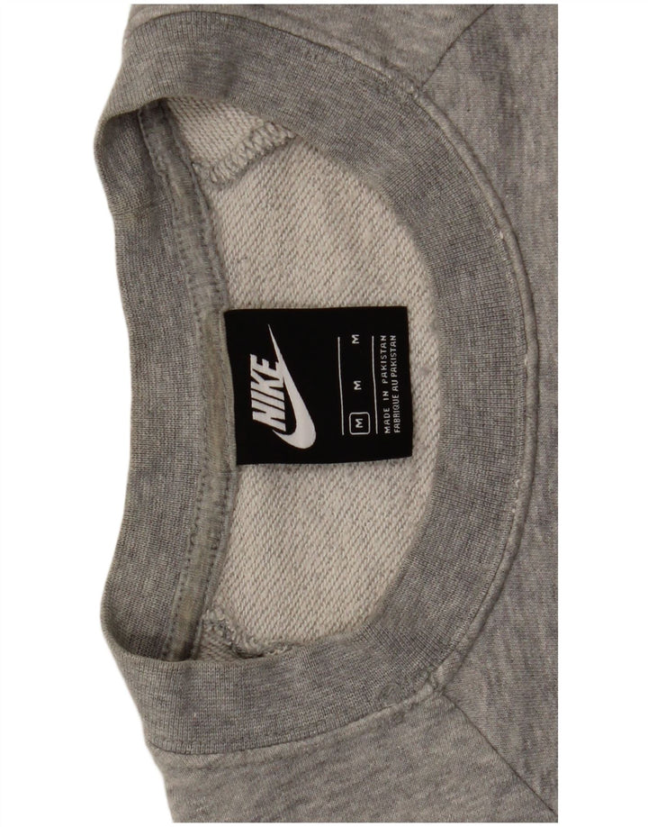 Nike Womens Graphic Sweatshirt Jumper UK 14 Medium Grey Cotton