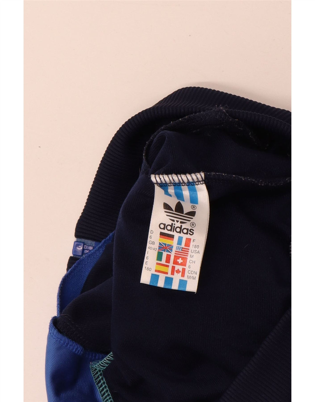 Adidas Mens Tracksuit Top Jacket UK 40/42 Medium Blue Colourblock Polyester