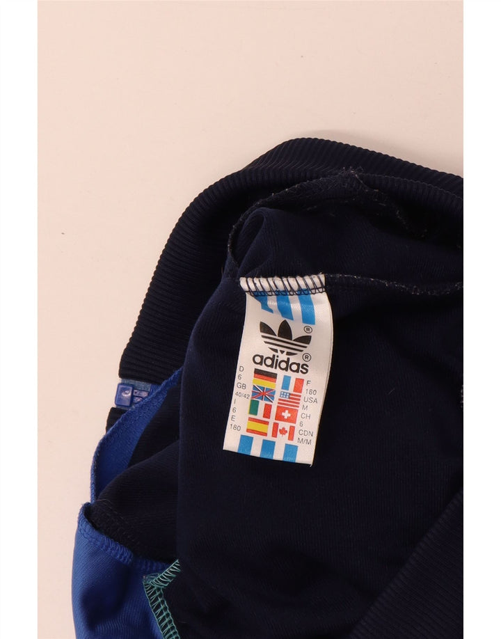 Adidas Mens Tracksuit Top Jacket UK 40/42 Medium Blue Colourblock Polyester