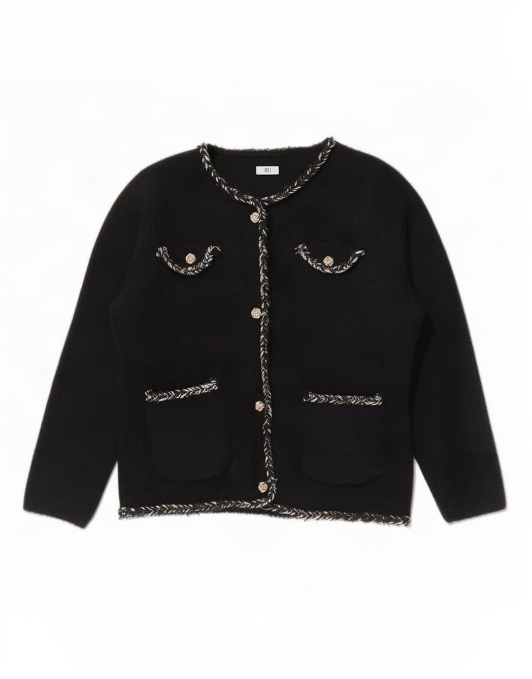 Vintage Womens Cardigan Sweater UK 12 Medium Black Polyamide