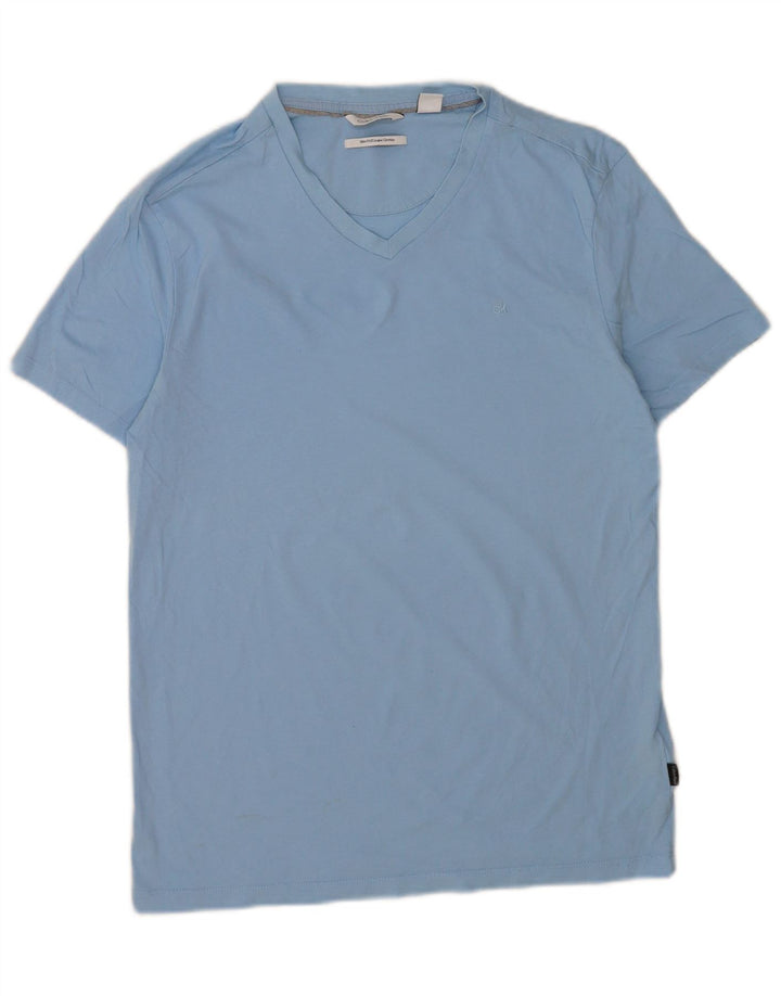 Calvin Klein Mens Slim Fit T-Shirt Top Medium Blue Cotton