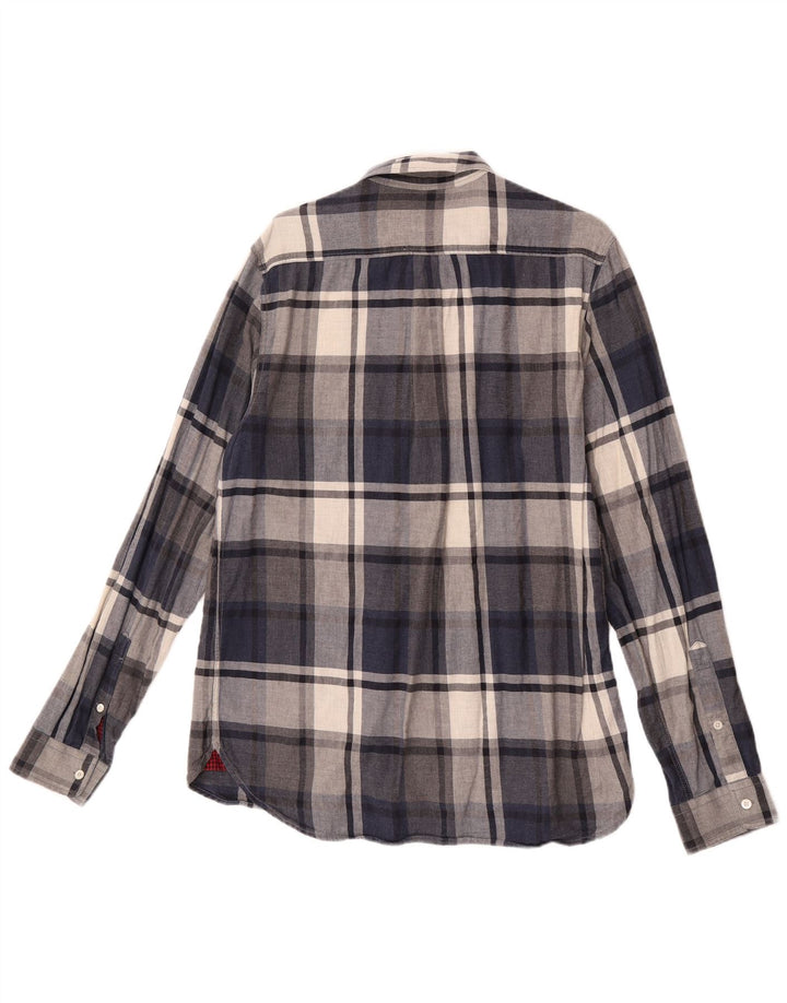 Woolrich Mens Flannel Shirt Medium Navy Blue Plaid
