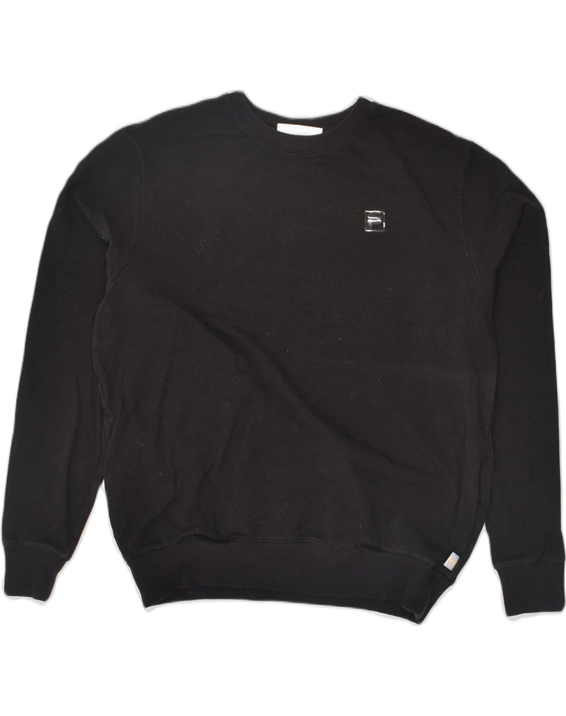 FILA Mens Sweatshirt Jumper Medium Black Cotton | Vintage Fila | Thrift | Second-Hand Fila | Used Clothing | Messina Hembry 