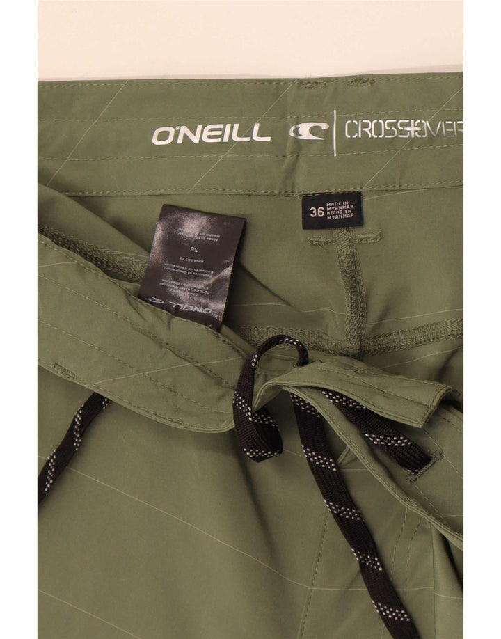 O'Neill Mens Cargo Shorts  W36 Large Green Striped Cotton