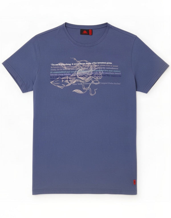 Kappa Mens Graphic T-Shirt Top Medium Blue Cotton