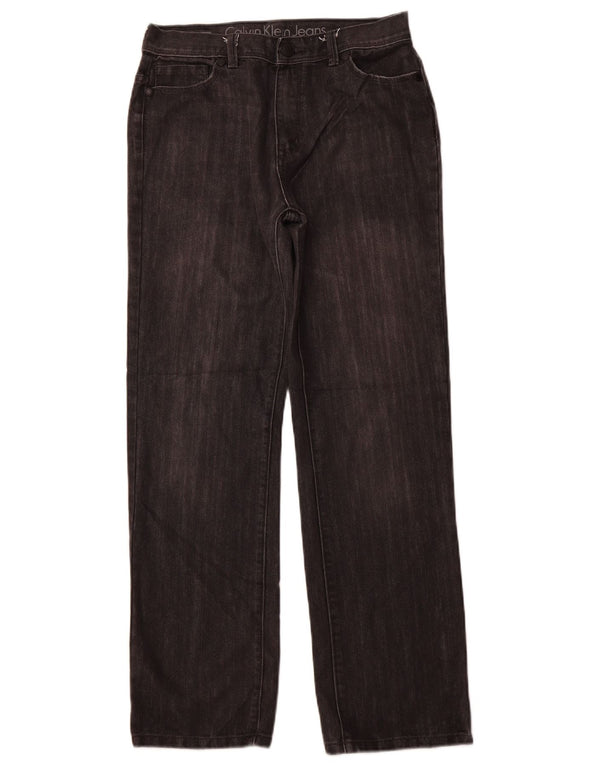 CALVIN KLEIN Girls Rebel Straight Jeans 15-16 Years W30 L29 Black Classic