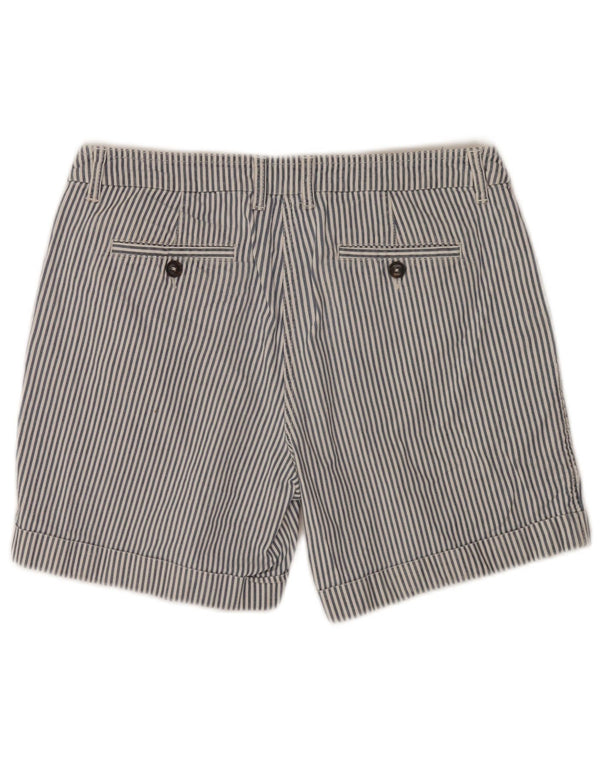 Boden Womens Chino Shorts UK 12 Medium W30 Blue Pinstripe Cotton