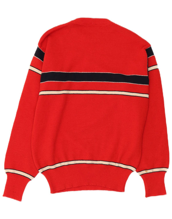 Vintage Womens Crew Neck Jumper Sweater IT 54 3XL Red Striped
