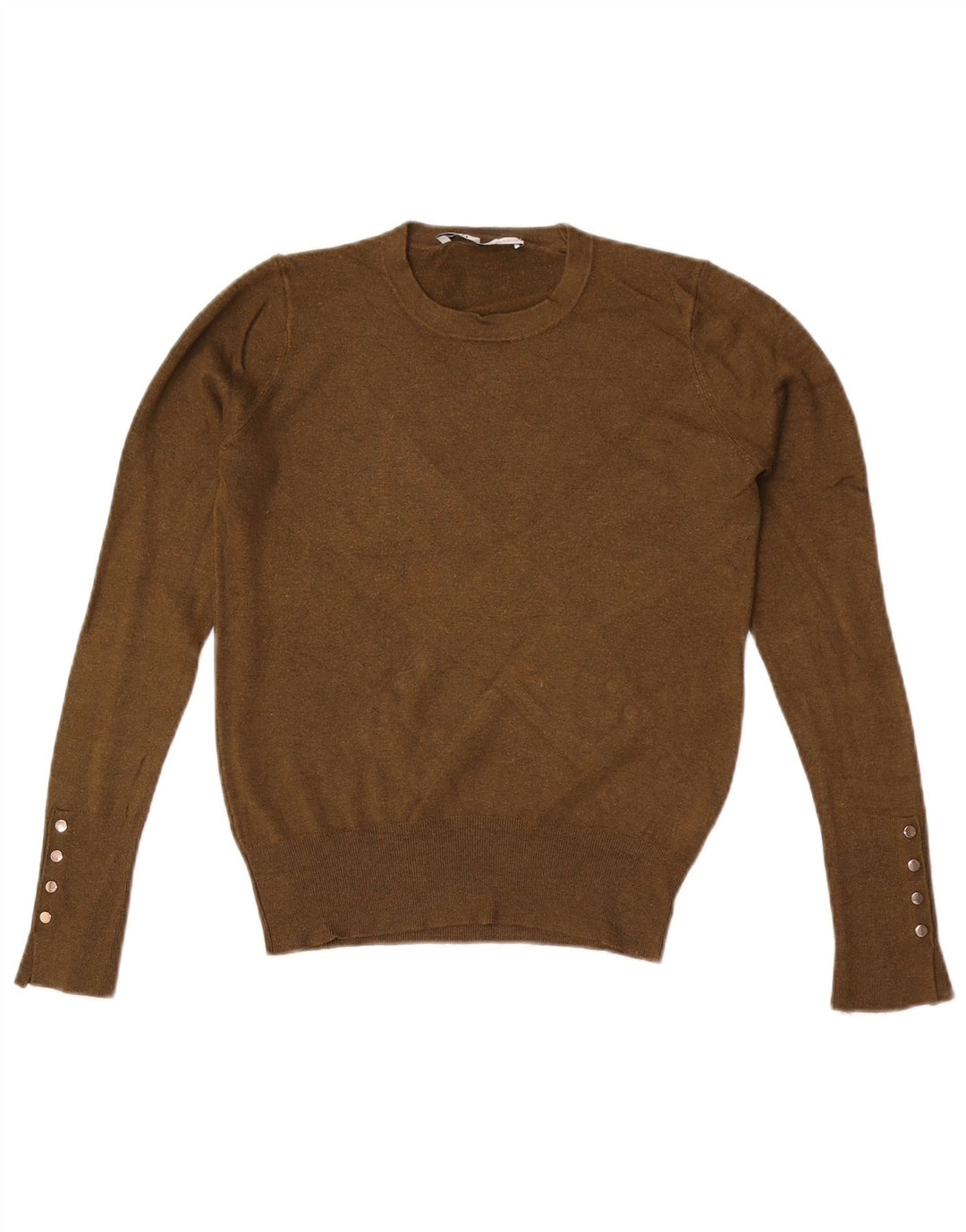 Zara Womens Crew Neck Jumper Sweater UK 12 Medium Khaki