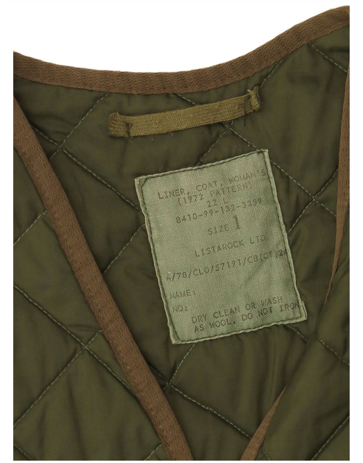 Vintage Womens Oversized Quilted Gilet US 1 XS Khaki