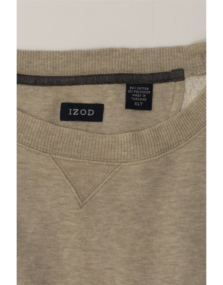 IZOD Mens Sweatshirt Jumper XL Grey Flecked Cotton