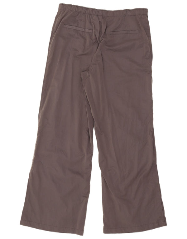 Zara Womens High Waist Wide Leg Trousers Large W30 L30 Grey Polyester