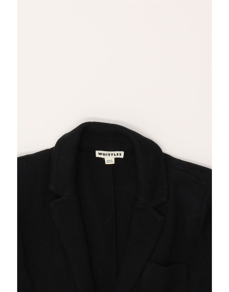 WHISTLES Womens 2 Button Blazer Jacket UK 10 Small  Black Cotton | Vintage Whistles | Thrift | Second-Hand Whistles | Used Clothing | Messina Hembry 