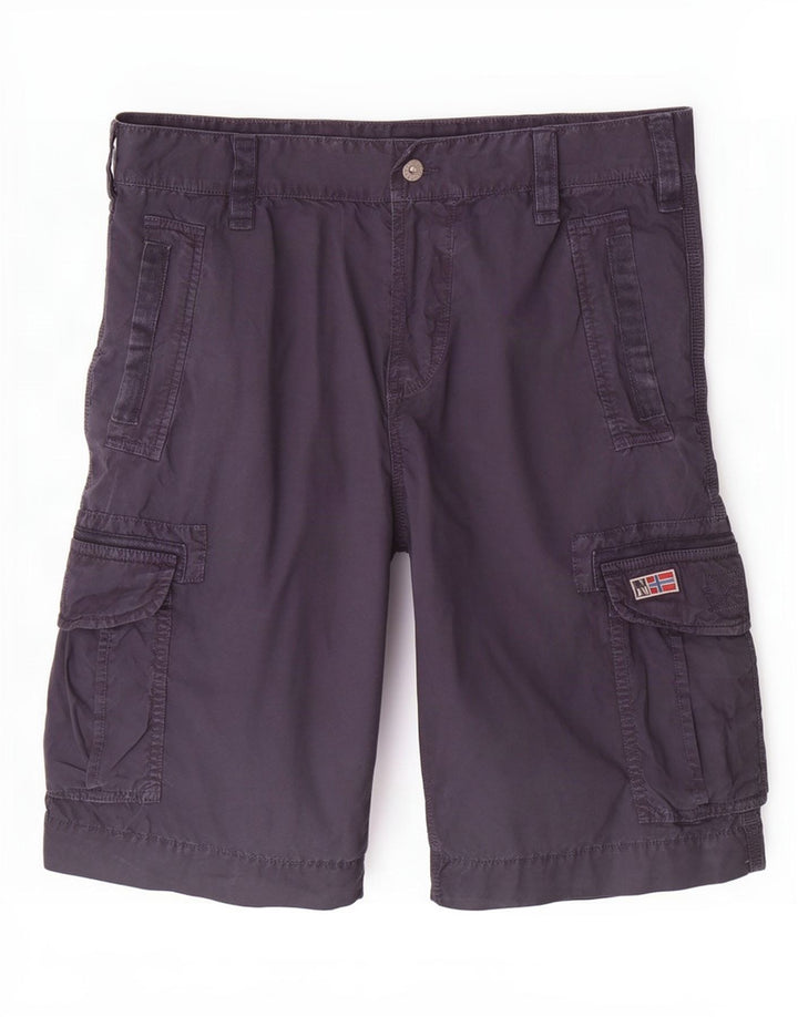 Napapijri Mens Cargo Shorts W36 Large Navy Blue Cotton