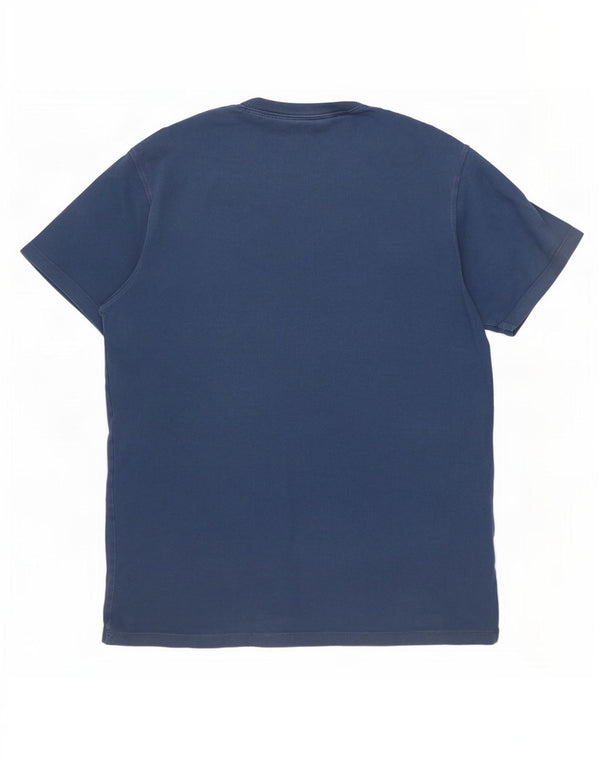 Guess Mens Regular Fit Graphic T-Shirt Top Large Navy Blue Cotton