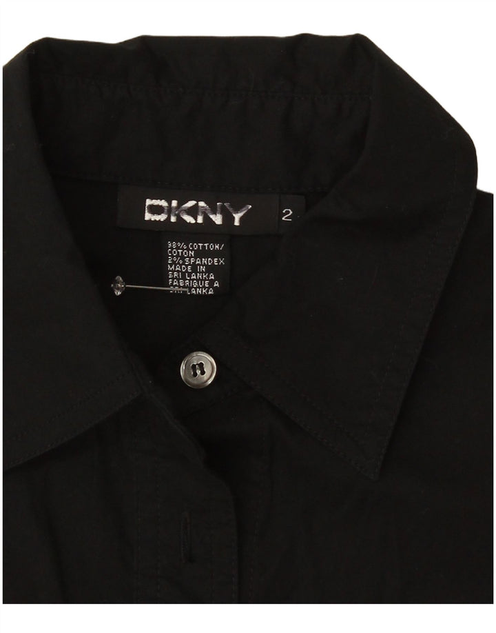 Dkny Womens Shirt US 2 XS Black Cotton