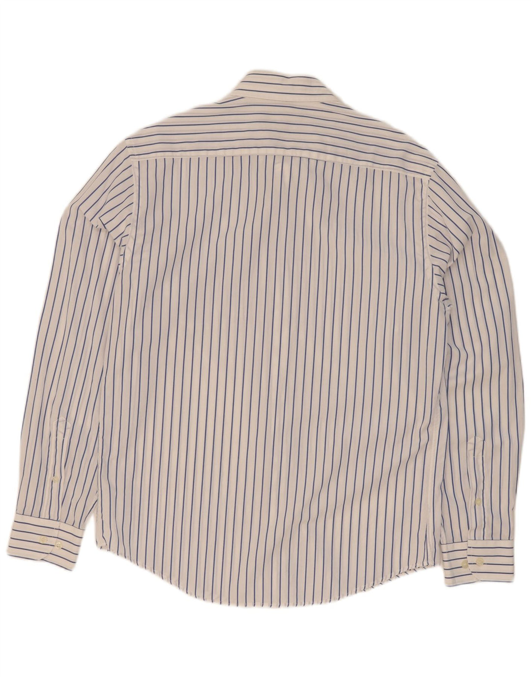 Conte of Florence Mens Shirt Medium White Pinstripe Cotton