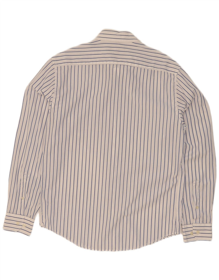 Conte of Florence Mens Shirt Medium White Pinstripe Cotton