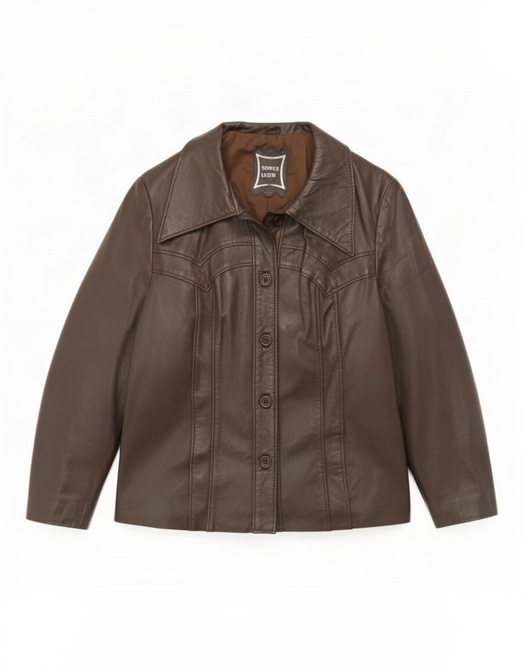 Vintage Womens Leather Jacket IT 44 Medium Brown