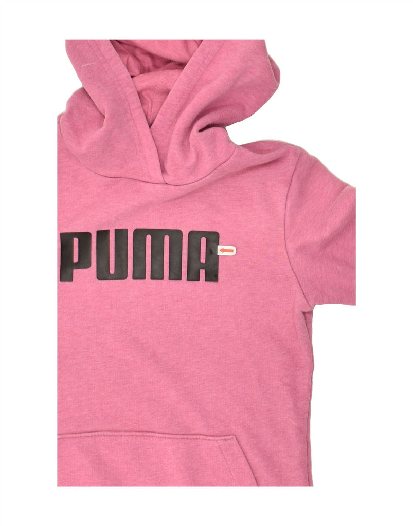 PUMA Girls Graphic Hoodie Jumper 11-12 Years Pink Cotton | Vintage Puma | Thrift | Second-Hand Puma | Used Clothing | Messina Hembry 