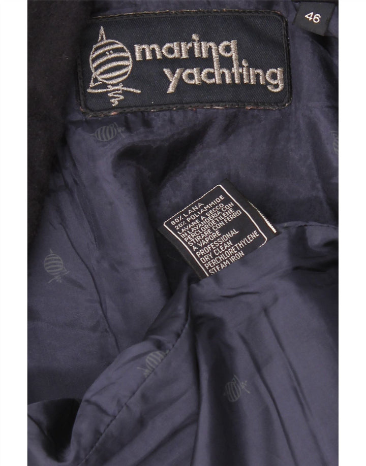 MARINA YACHTING Womens 1 Button Blazer Jacket IT 46 Large Navy Blue Wool Vintage Marina Yachting and Second-Hand Marina Yachting from Messina Hembry 