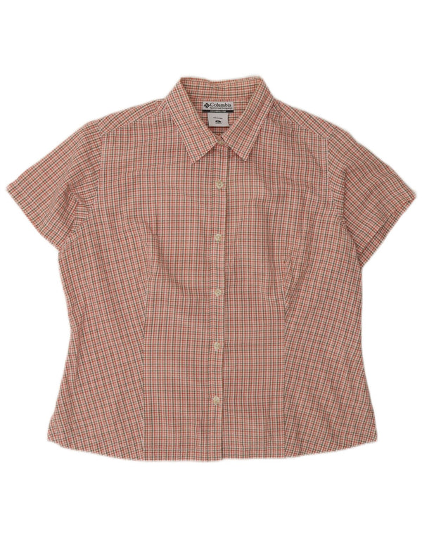 Columbia Womens Short Sleeve Shirt UK 18 XL Red Gingham Cotton