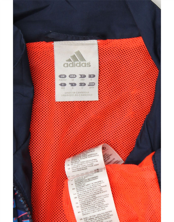 Adidas Mens Tracksuit Top Jacket UK 40/42 Medium Navy Blue Polyester