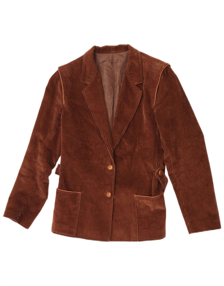 Carol Womens Corduroy 2 Button Blazer Jacket IT 42 Medium Brown Cotton