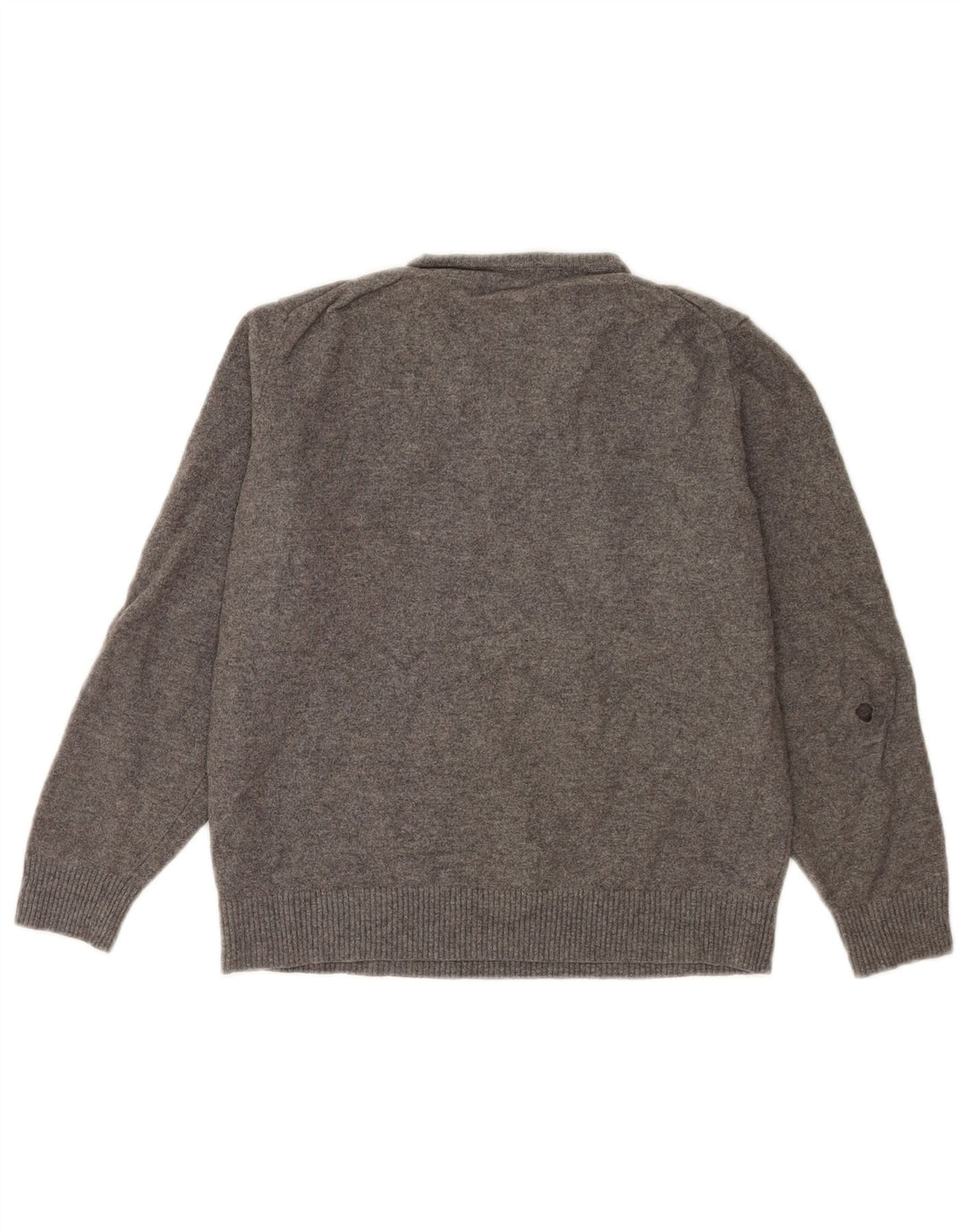 Massimo Dutti Womens V-Neck Jumper Sweater Large Grey Wool