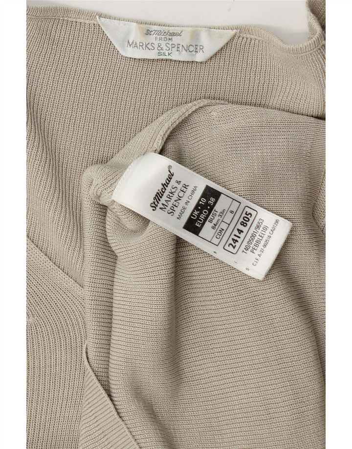 Marks & Spencer Womens Oversized T-Shirt Top UK 10 Small Grey Silk