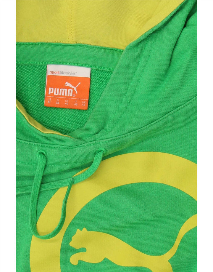 Puma Womens Graphic Hoodie Jumper UK 12 Medium Green