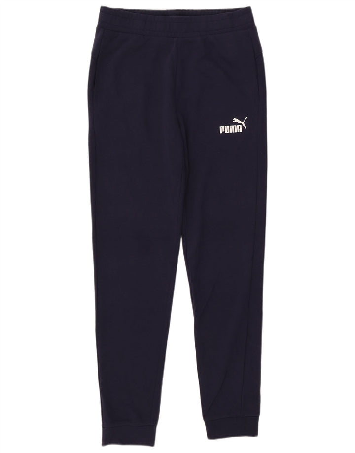 PUMA Womens Tracksuit Trousers Joggers UK 14 Medium  Navy Blue Cotton