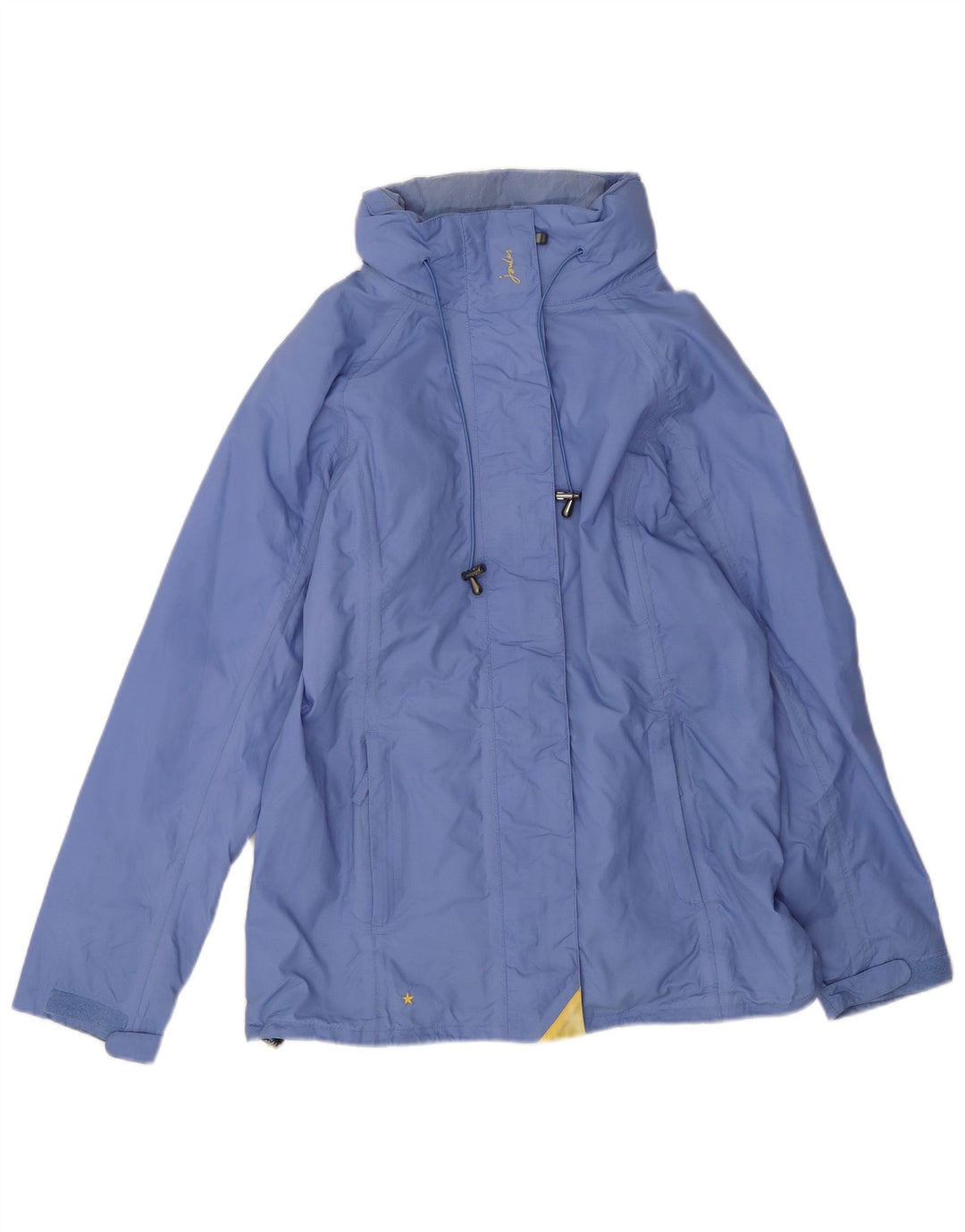 Joules Womens Hooded Oversized Rain Jacket UK 10 Small Blue Polyester