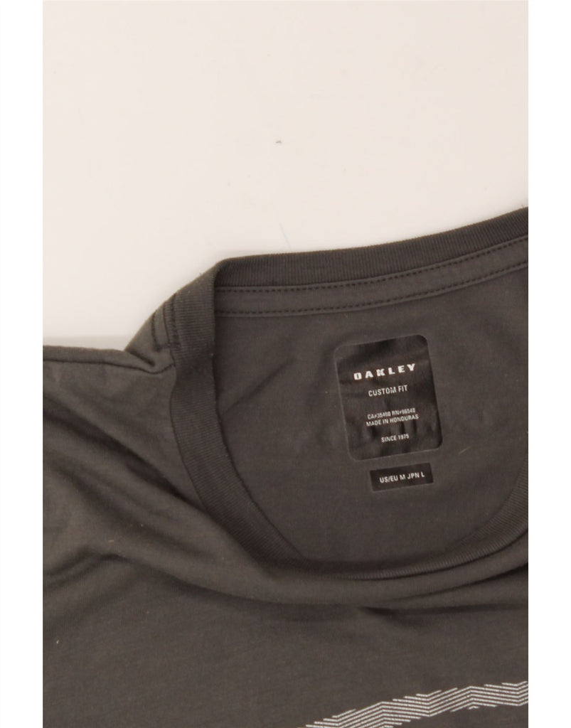 OAKLEY Mens Custom Fit Graphic T-Shirt Top Medium Grey Vintage Oakley and Second-Hand Oakley from Messina Hembry 