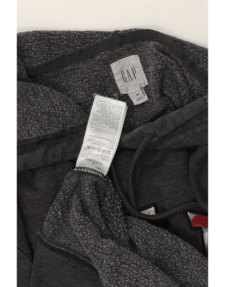 Gap Mens Graphic Hoodie Jumper Medium Grey Cotton
