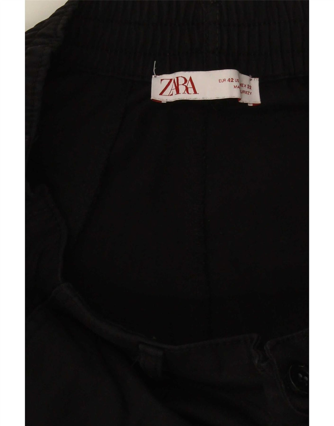 Zara Mens Cargo Shorts EU 42 Large W32 Black