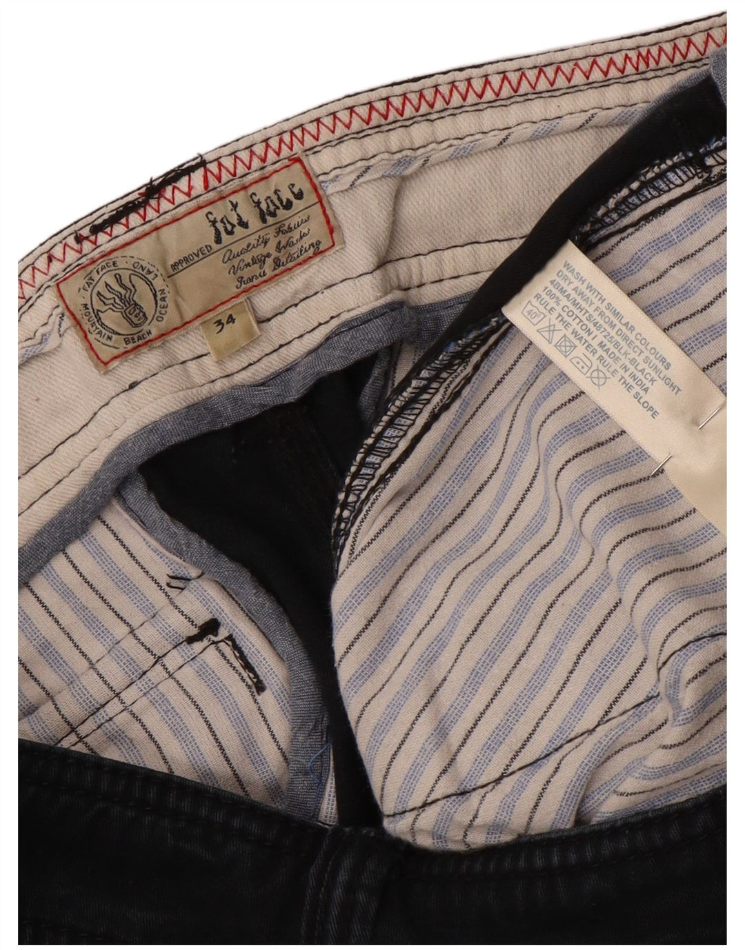 Fat Face Mens Cargo Shorts W34 Large Black Cotton