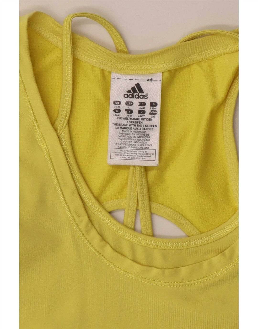 Adidas Womens Climacool Vest Top UK 16/18 Large Yellow Polyamide