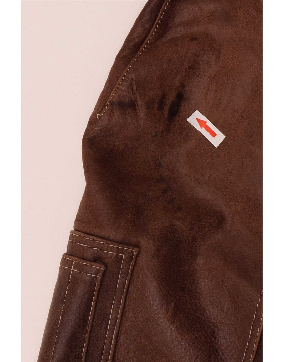 Vintage Mens Leather Bomber Jacket IT 52 2XL Brown