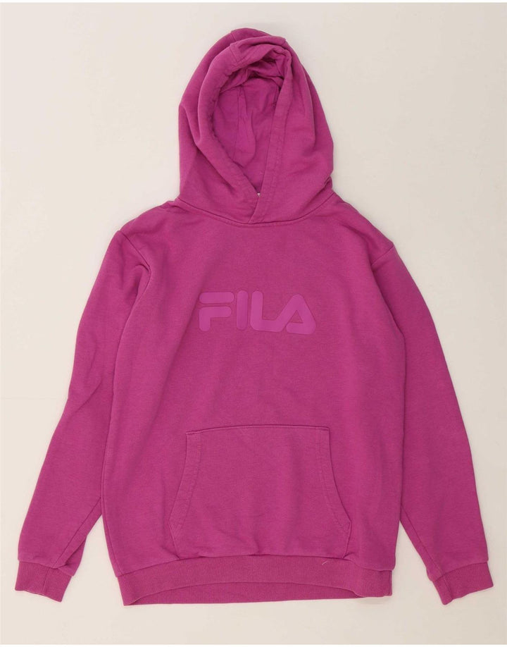 FILA Girls Graphic Hoodie Jumper 13-14 Years Purple Cotton